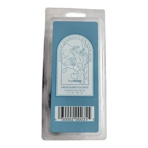 Trueliving Fresh Island Coconut Scented Wax Melts 1.2 oz 35 grams Home Fragrance